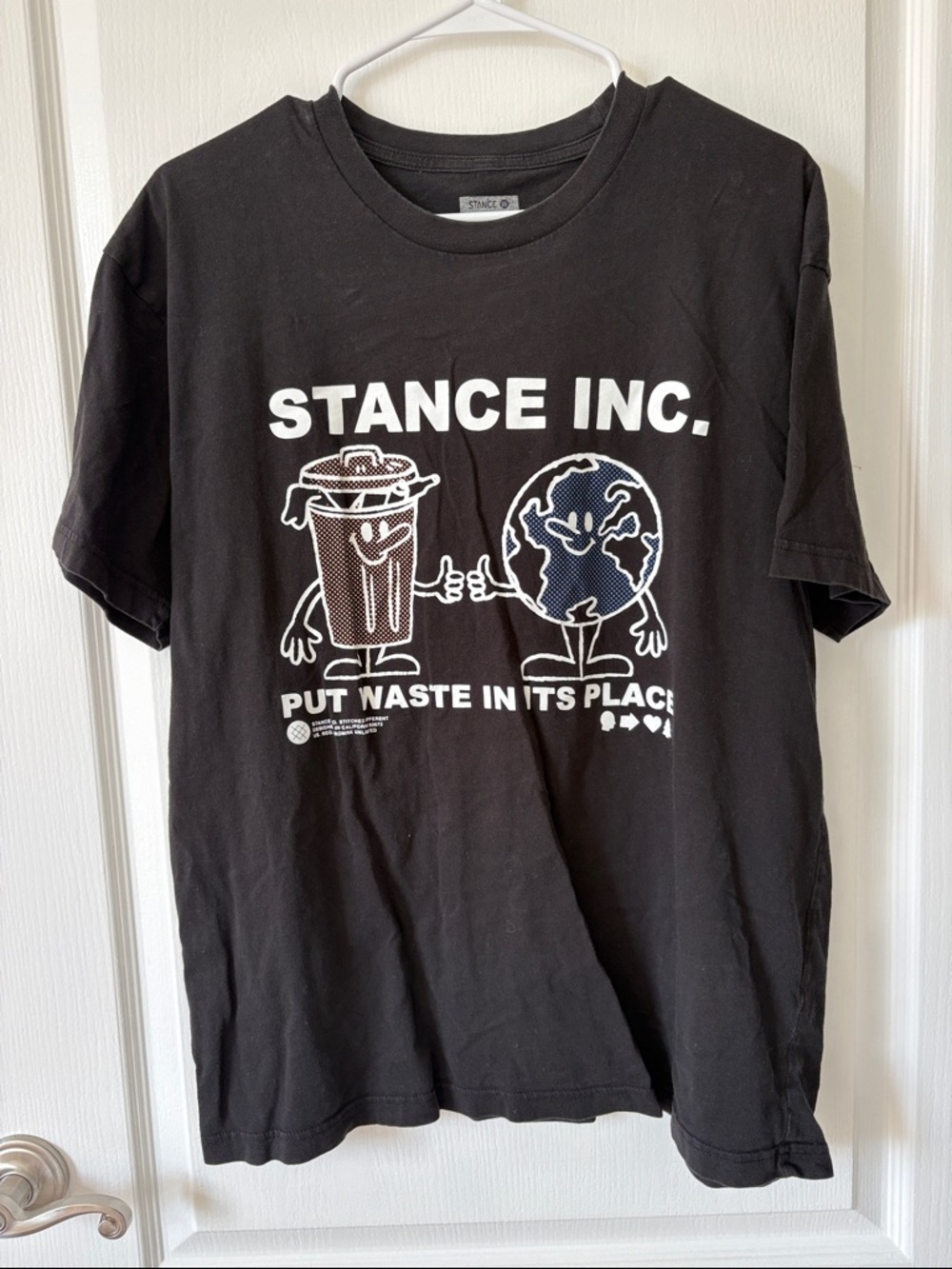 Stance Black Short Sleeve Graphic Tee - White Print